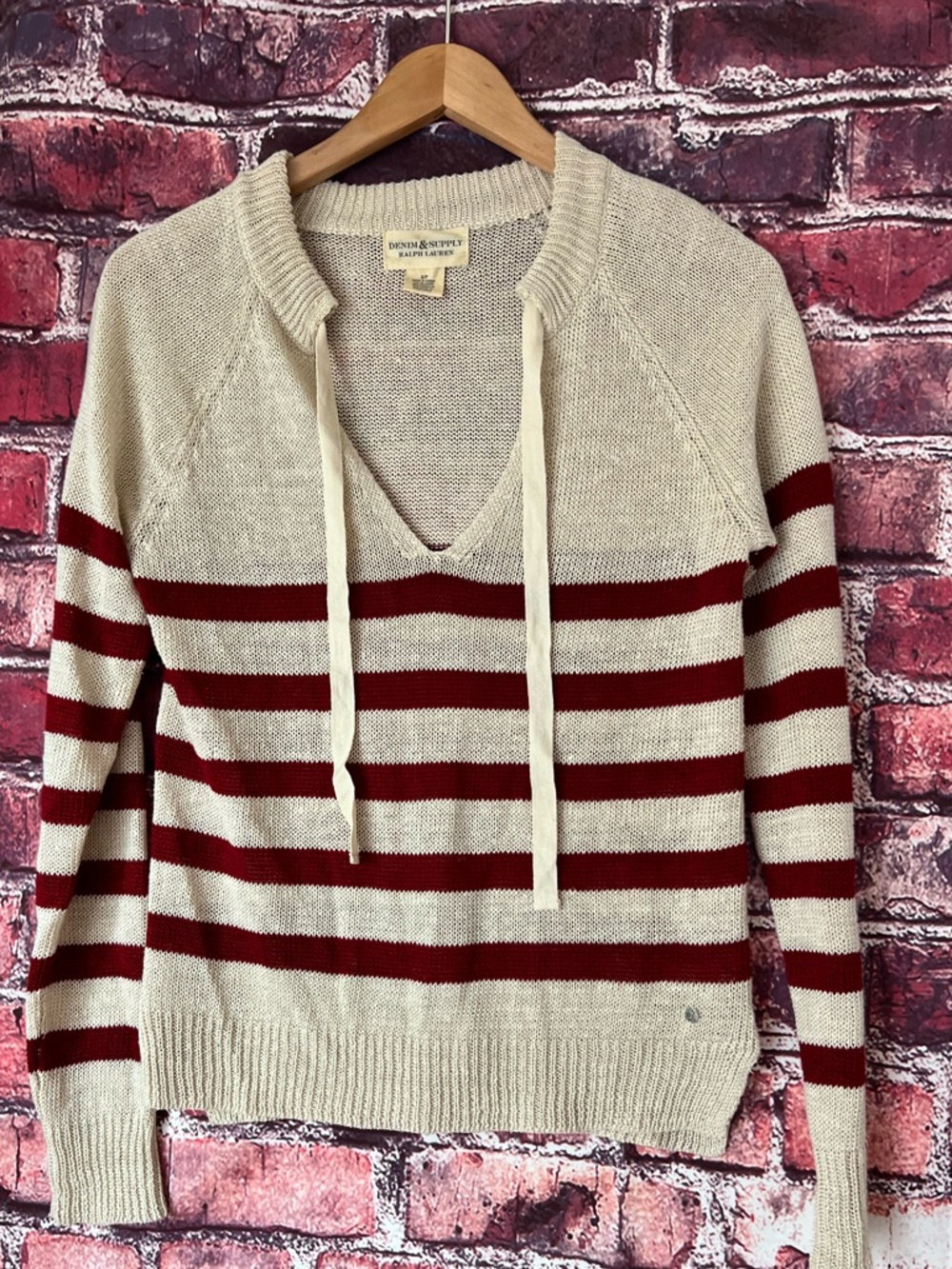 Denim & Supply Ralph Lauren Linen Sailor Stripe Sweater Size S
